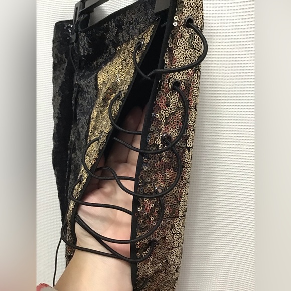 Sequin pants, lace up - Picture 2 of 6